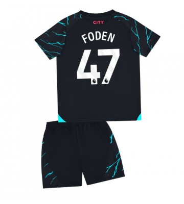 Manchester City Phil Foden #47 Replika Babytøj Tredje sæt Børn 2023-24 Kortærmet (+ Korte bukser)